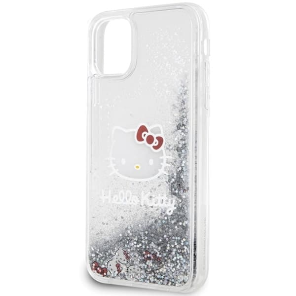Hello Kitty iPhone 11/Xr Mobilskal Liquid Glitter Charms - Silver