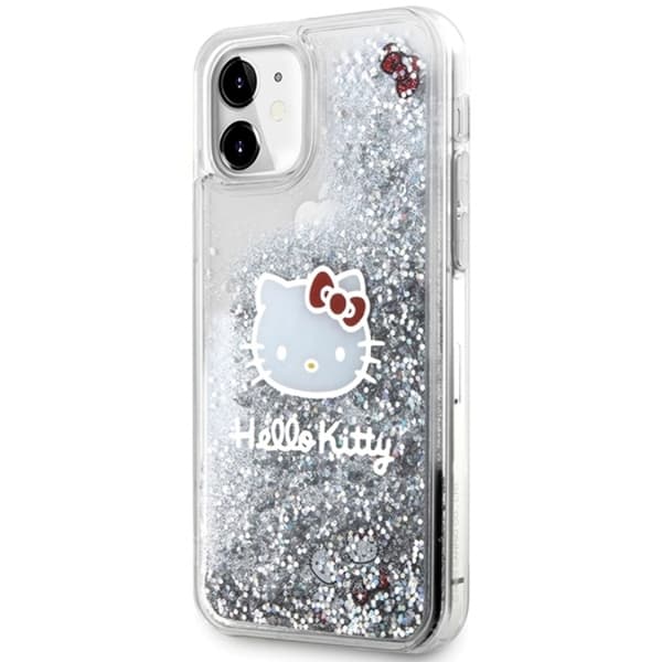 Hello Kitty iPhone 11/Xr Mobilskal Liquid Glitter Charms - Silver