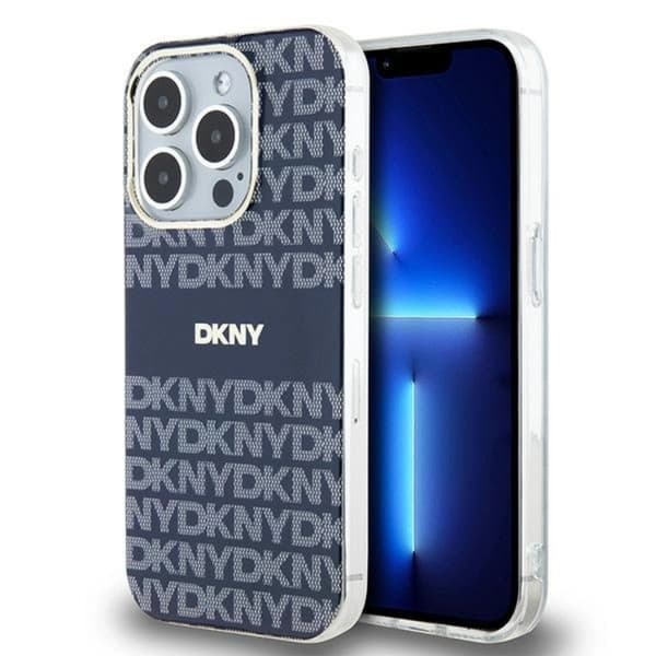 DKNY iPhone 15 Pro Max Mobilskal Magsafe IML Mono & Stripe - Blå