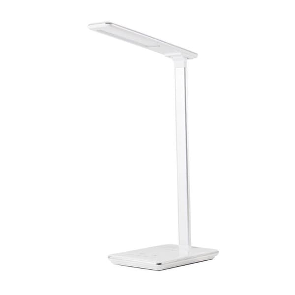Huslog Lampa med Trådlös Laddare - Vit