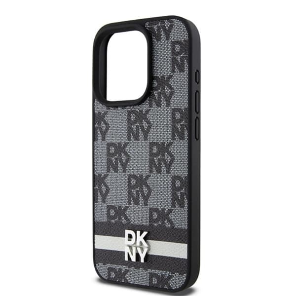 DKNY iPhone 14 Pro Max Mobilskal Läder Checkered Mono Pattern