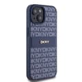 Miniatyrbild 4 av 8: DKNY iPhone 15/14/13 Mobilskal Läder Mono Stripe & Metal Logo - Blå