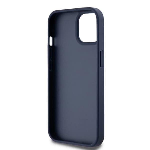DKNY iPhone 15/14/13 Mobilskal Läder Mono Stripe & Metal Logo - Blå