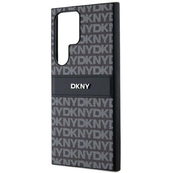 DKNY Galaxy S24 Ultra Mobilskal Läder Mono Stripe & Metal Logo