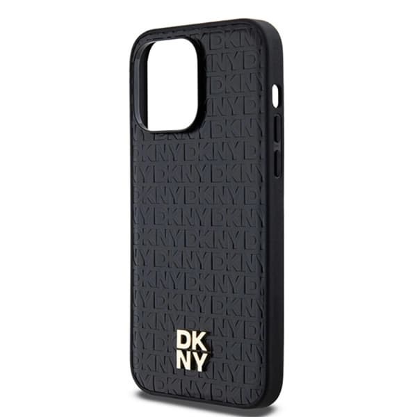 DKNY iPhone 15 Pro Mobilskal Magsafe Läder Pattern Metal Logo