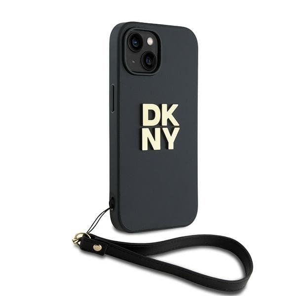 DKNY iPhone 15/14/13 Mobilskal Wrist Strap Stock Logo - Svart