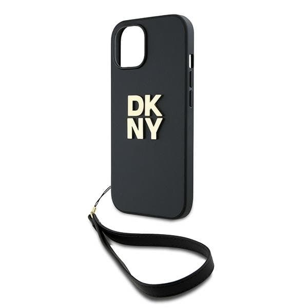 DKNY iPhone 15/14/13 Mobilskal Wrist Strap Stock Logo - Svart
