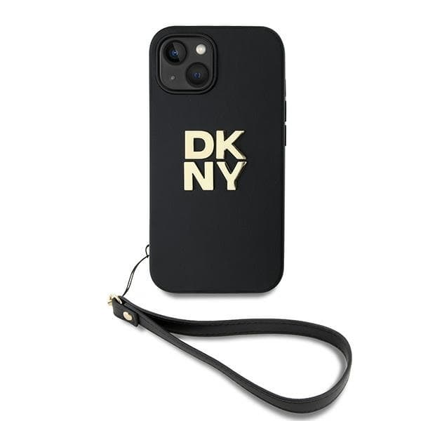 DKNY iPhone 15/14/13 Mobilskal Wrist Strap Stock Logo - Svart