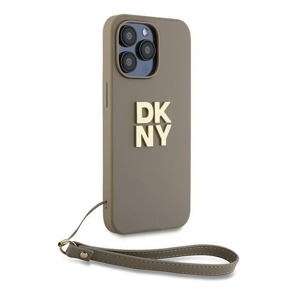 DKNY iPhone 15 Pro Mobilskal Wrist Strap Stock Logo - Beige