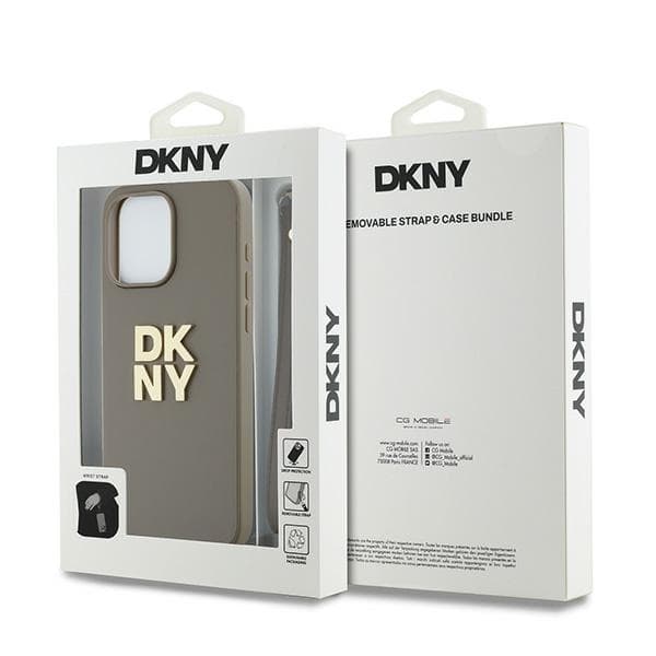 DKNY iPhone 15 Pro Mobilskal Wrist Strap Stock Logo - Beige