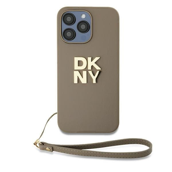 DKNY iPhone 15 Pro Mobilskal Wrist Strap Stock Logo - Beige