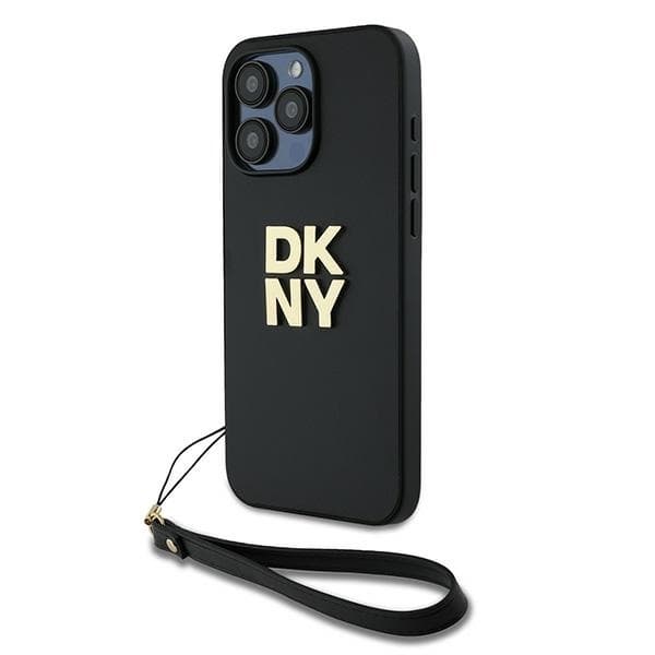 DKNY iPhone 14 Pro Max Mobilskal Wrist Strap Stock Logo - Svart