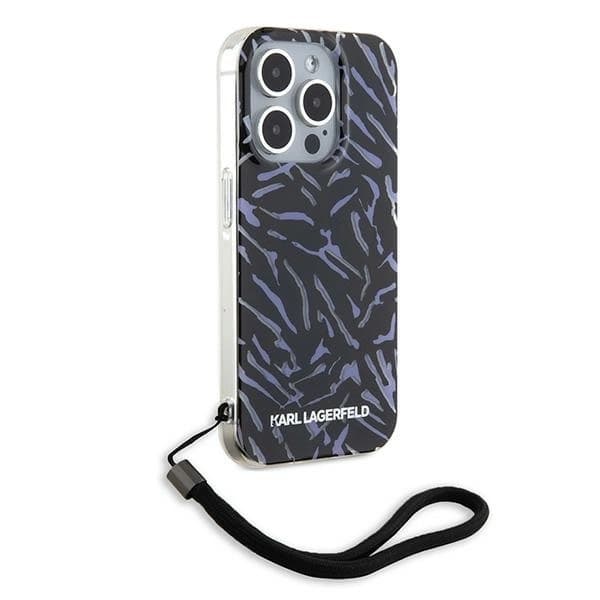 Karl Lagerfeld iPhone 15 Pro Max Mobilskal Zebra Med Sladd - Lila