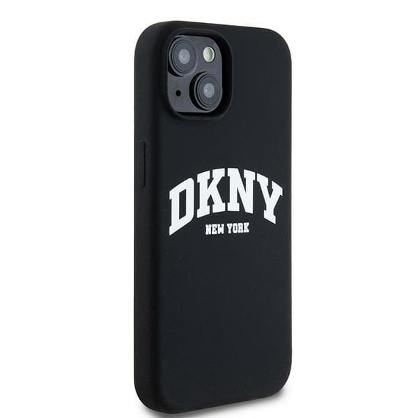 DKNY iPhone 14/15/13 Mobilskal MagSafe Silikon Vit Logo - Svart