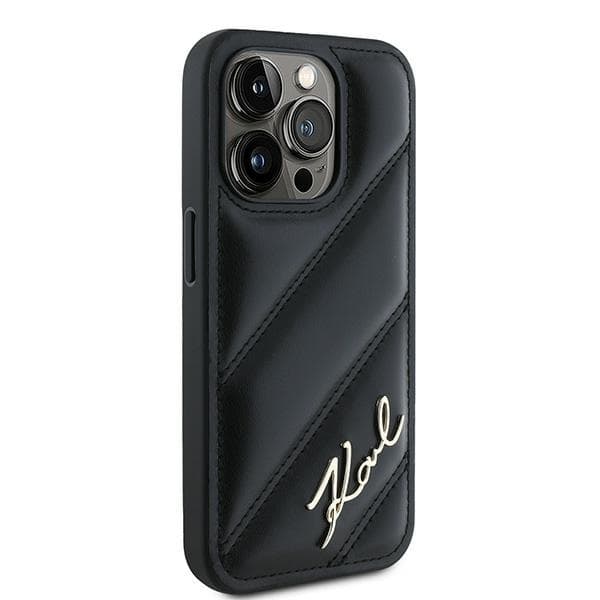 Karl Lagerfeld iPhone 15 Pro Max Mobilskal Quilted Script - Svart