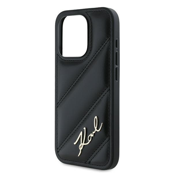 Karl Lagerfeld iPhone 15 Pro Max Mobilskal Quilted Script - Svart