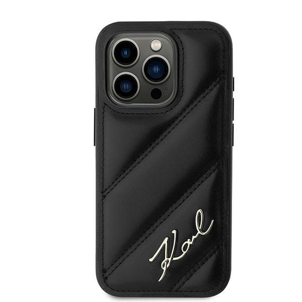 Karl Lagerfeld iPhone 15 Pro Max Mobilskal Quilted Script - Svart