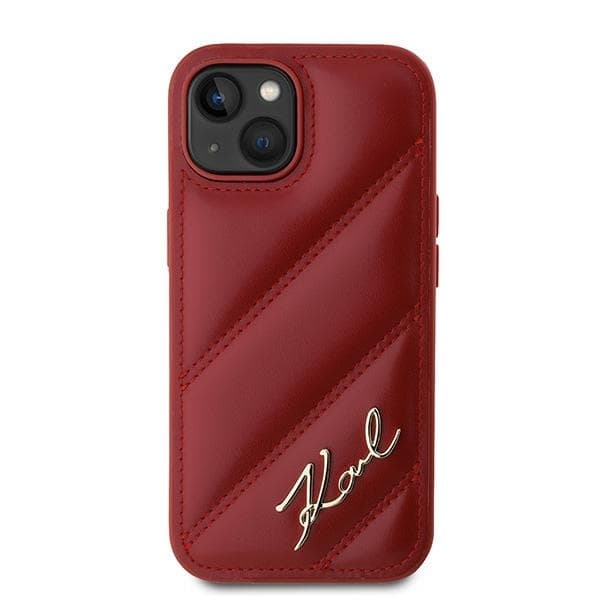 Karl Lagerfeld iPhone 15/14/13 Mobilskal Quilted Script - Röd