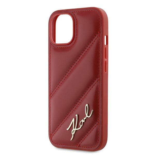 Karl Lagerfeld iPhone 15/14/13 Mobilskal Quilted Script - Röd