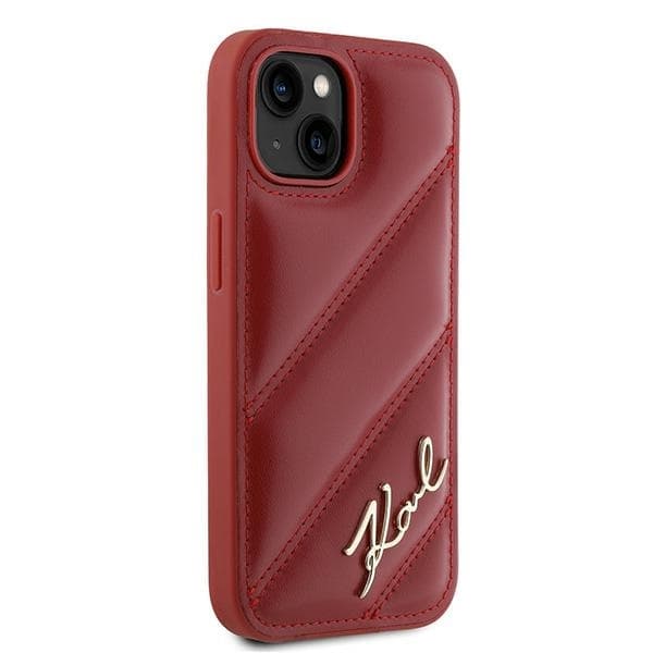 Karl Lagerfeld iPhone 15/14/13 Mobilskal Quilted Script - Röd