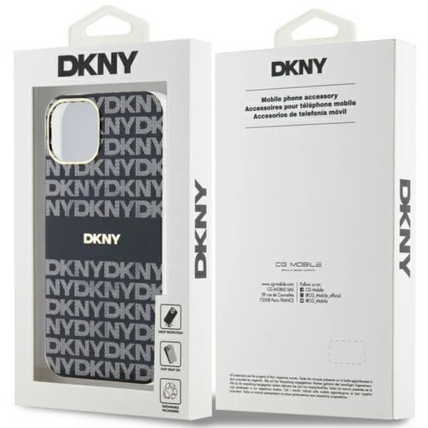DKNY iPhone 15/14/13 Mobilskal Magsafe IML Mono & Stripe - Svart