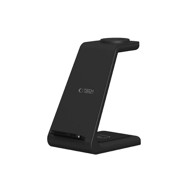 Tech-Protect 3-in-1 Trådlös Laddare iPhone, Apple Watch, AirPods - Svart