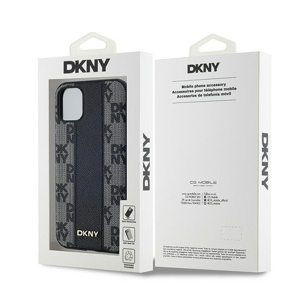 DKNY iPhone 11/XR Mobilskal MagSafe Läder Checkered Mono - Svart
