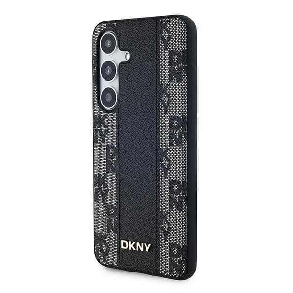DKNY Galaxy S24 Mobilskal MagSafe Läder Checkered Mono - Svart