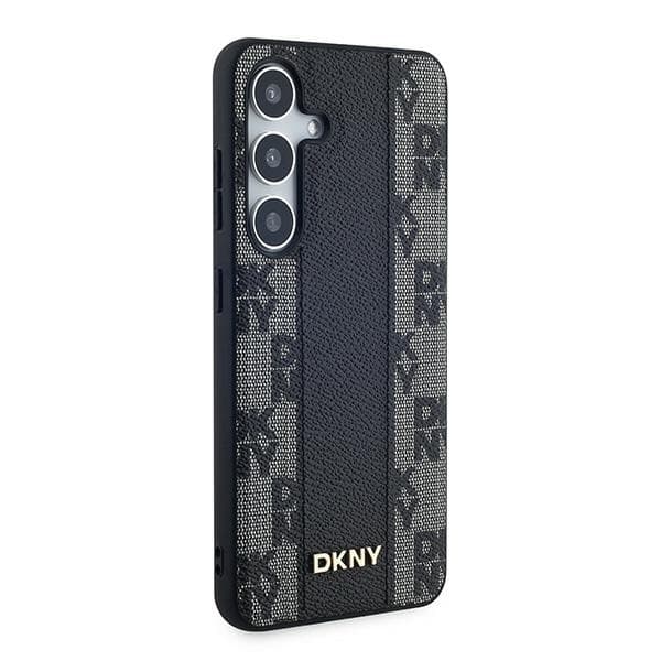 DKNY Galaxy S24 Mobilskal MagSafe Läder Checkered Mono - Svart