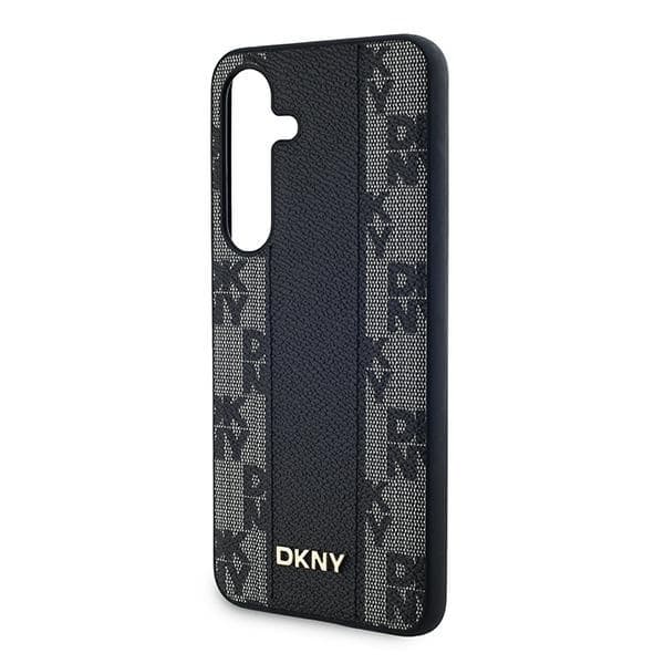 DKNY Galaxy S24 Mobilskal MagSafe Läder Checkered Mono - Svart