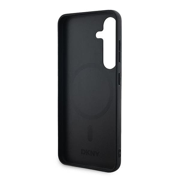 DKNY Galaxy S24 Mobilskal MagSafe Läder Checkered Mono - Svart