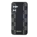Miniatyrbild 2 av 8: DKNY Galaxy S24 Mobilskal MagSafe Läder Checkered Mono - Svart