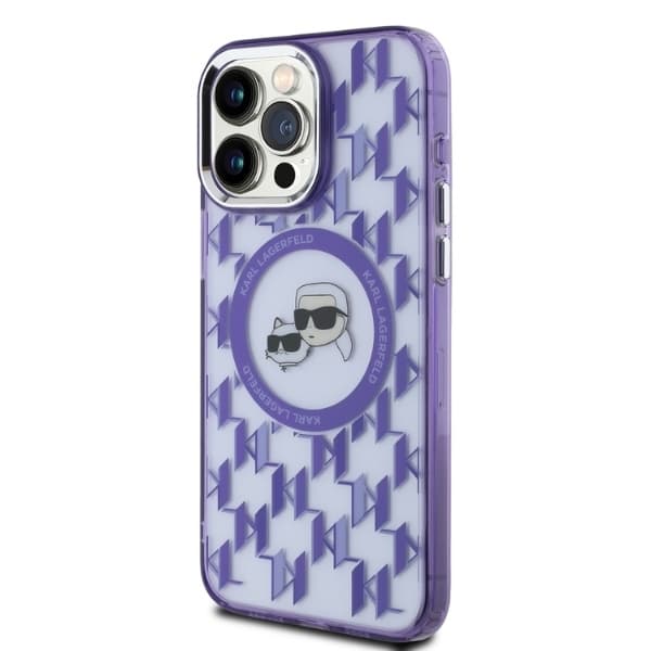 Karl Lagerfeld iPhone 15 Pro Max Mobilskal MagSafe IML Monogram - Lila