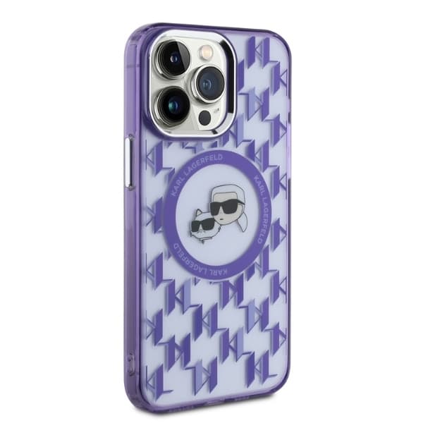 Karl Lagerfeld iPhone 15 Pro Max Mobilskal MagSafe IML Monogram - Lila