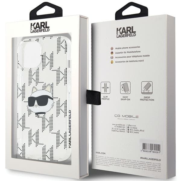 Karl Lagerfeld iPhone 15/14/13 Mobilskal IML Choupette Head - Transparent