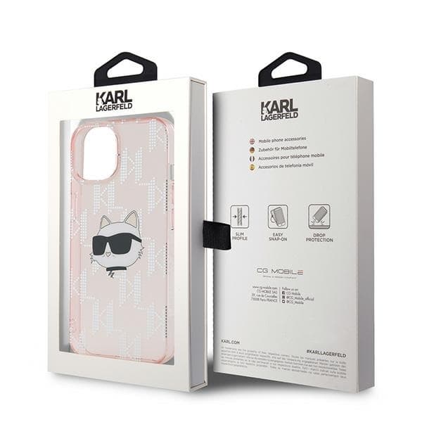 Karl Lagerfeld iPhone 15/14/13 Mobilskal IML Choupette Head - Rosa