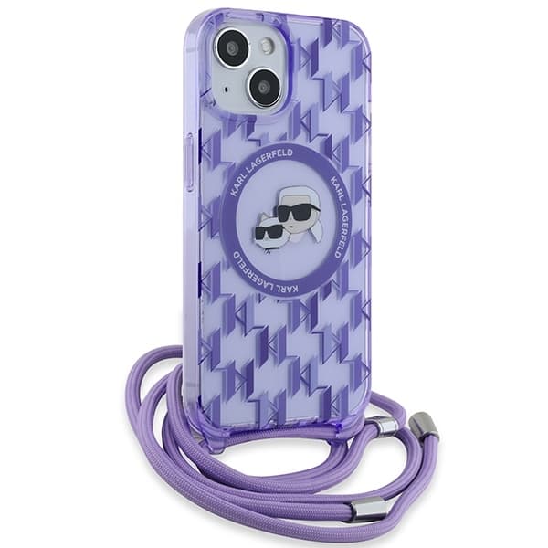 Karl Lagerfeld iPhone 15/14/13 Mobilskal MagSafe IML Crossbody - Lila
