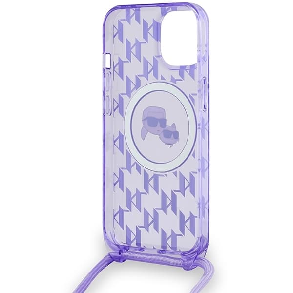 Karl Lagerfeld iPhone 15/14/13 Mobilskal MagSafe IML Crossbody - Lila