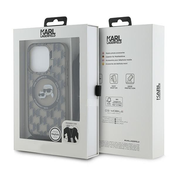 Karl Lagerfeld iPhone 15 Pro Mobilskal MagSafe IML Crossbody - Svart