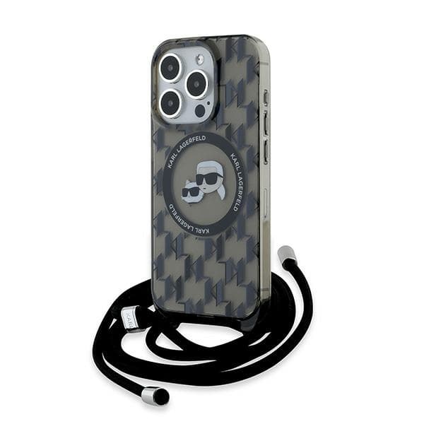 Karl Lagerfeld iPhone 15 Pro Mobilskal MagSafe IML Crossbody - Svart