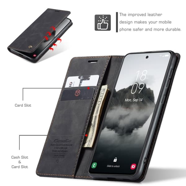 CASEME Plånboksfodral Samsung Galaxy S25+ (S25 Plus) - Svart
