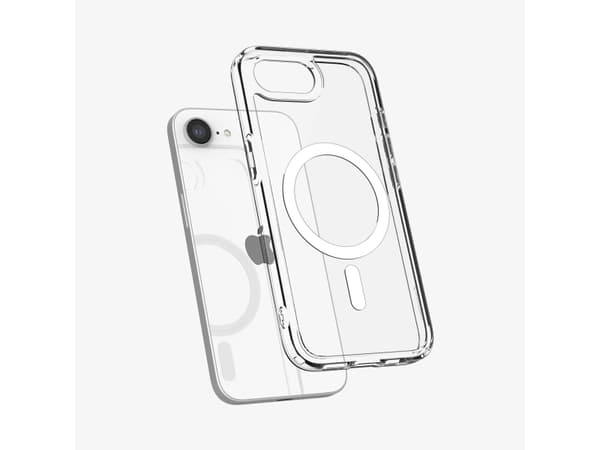Spigen Ultra Hybrid (MagFit), Omslag, Apple, iPhone 16e, 15,5 cm (6.1"), Transparent, Vit