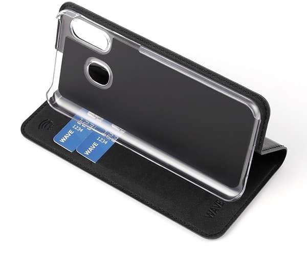 Wave BookCase skyddsfodral, Samsung Galaxy A40, svart