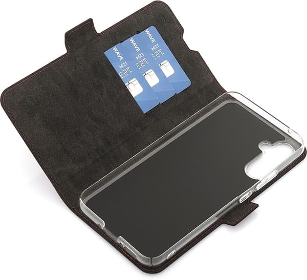 Wave BookCase skyddsfodral, Samsung Galaxy A34 5G, Smoky Sangria