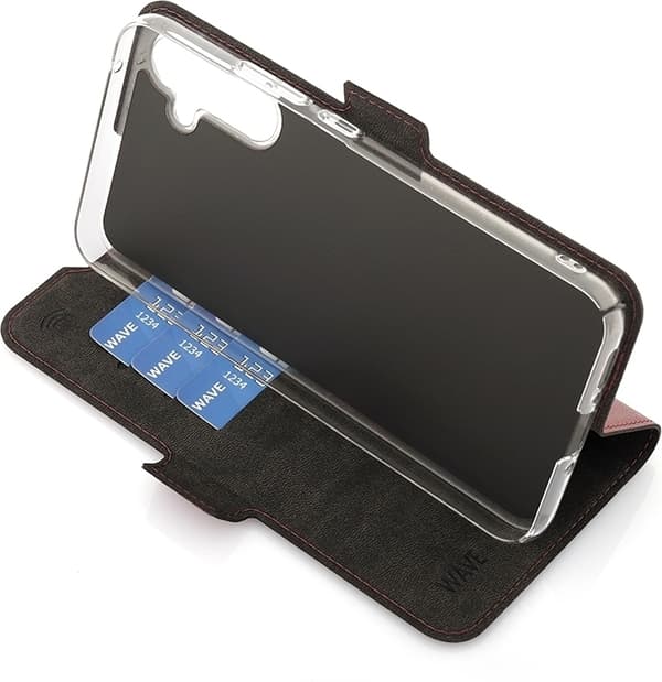 Wave BookCase skyddsfodral, Samsung Galaxy A34 5G, Smoky Sangria