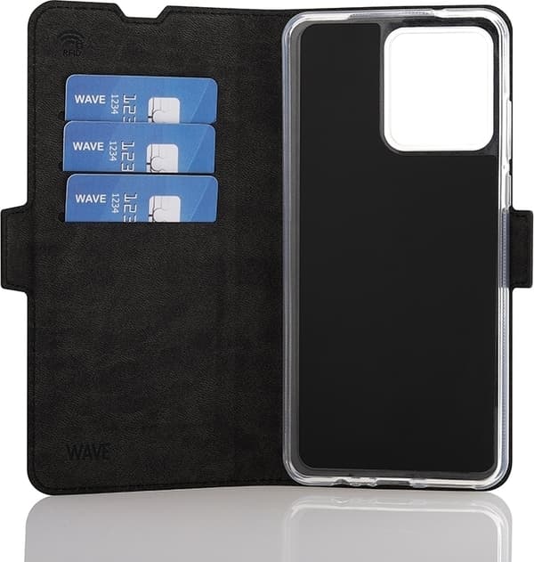 Wave BookCase skyddsfodral, Motorola Moto G84, svart