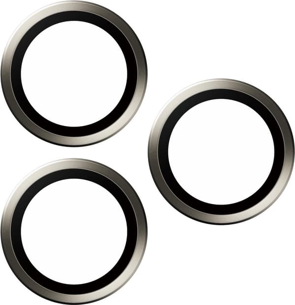 PanzerGlass Hoops kameralinsedæksel, iPhone 15 Pro / 15 Pro Max, titanium