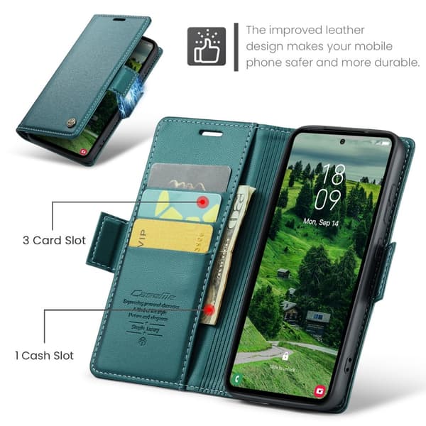 CASEME Plånboksfodral Samsung Galaxy S25 - Grön