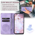 Miniatyrbillede 3 af 7: Til Samsung Galaxy S25 tegnebogscover Cover Shell Mandala Blomstermønster