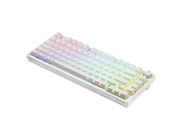 Savio Phenix WHITE GAT YELLOW, Kabel & Trådlös, USB + Bluetooth, QWERTY, RGB LED, Vit